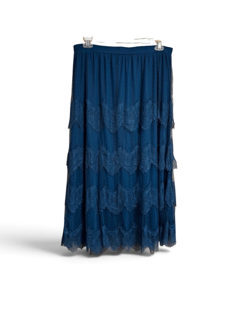 NWT Soft Surroundings Frederica Lace Maxi Skirt Dark Teal Size 2X